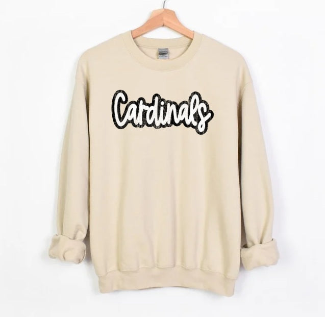 CARDS (ADULT) *PRE-ORDER* Cardinals Black/White Distressed