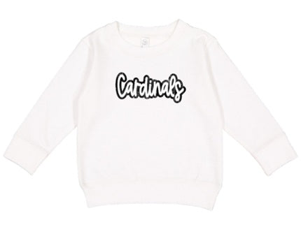 CARDS (Kiddos) | Cardinals White+Black Distressed