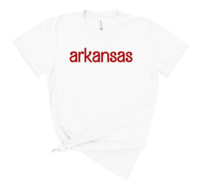 AR (ADULT) *PRE-ORDER* Arkansas Barbie Font (red)
