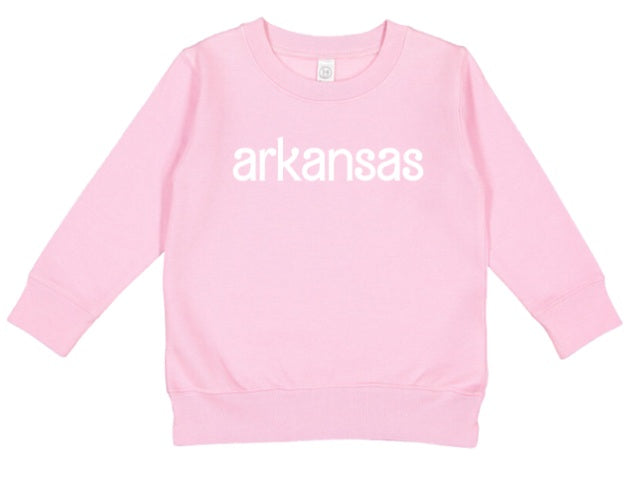 AR (TODDLER) *PRE-ORDER* Arkansas Barbie Font (white)