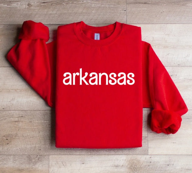 AR (ADULT) *PRE-ORDER* Arkansas Barbie Font (white)