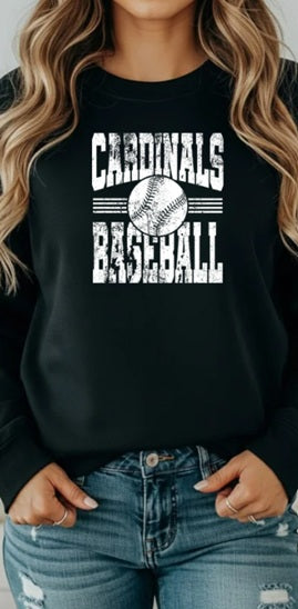 CARDS (Adults) | Cardinals Baseball White Distressed