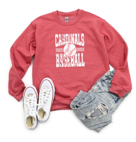 CARDS (Adults) | Cardinals Baseball White Distressed