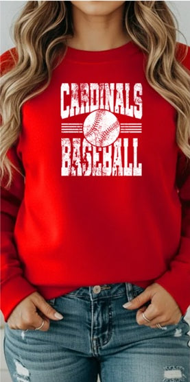 CARDS (Adults) | Cardinals Baseball White Distressed