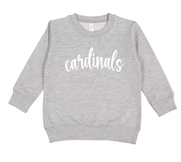 CARDS (TODDLER) *PRE-ORDER* Cardinals Cursive (white)