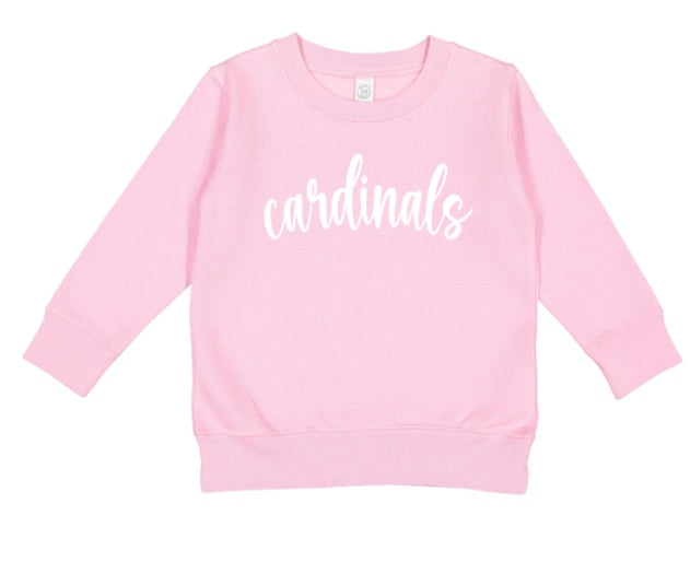 CARDS (TODDLER) *PRE-ORDER* Cardinals Cursive (white)