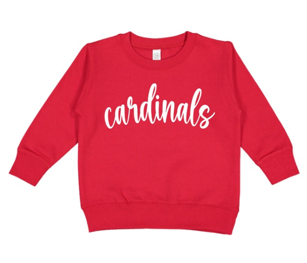 CARDS (TODDLER) *PRE-ORDER* Cardinals Cursive (white)