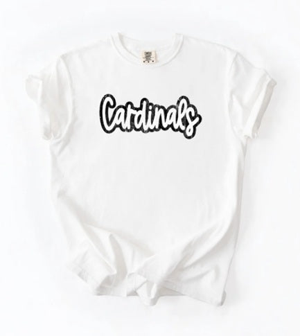 CARDS (Adults) | Cardinals White+Black Distressed