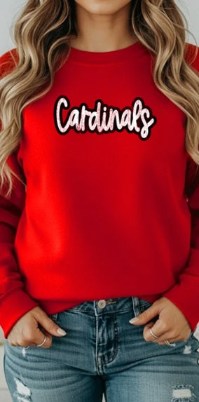 CARDS (Kiddos) | Cardinals White+Black Distressed