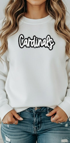 CARDS (Adults) | Cardinals White+Black Distressed