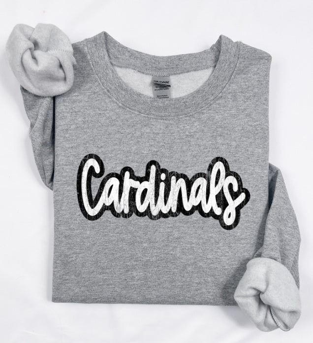 CARDS (ADULT) *PRE-ORDER* Cardinals Black/White Distressed