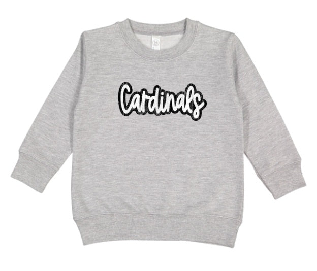 CARDS (TODDLER) *PRE-ORDER* Cardinals Black/White Distressed