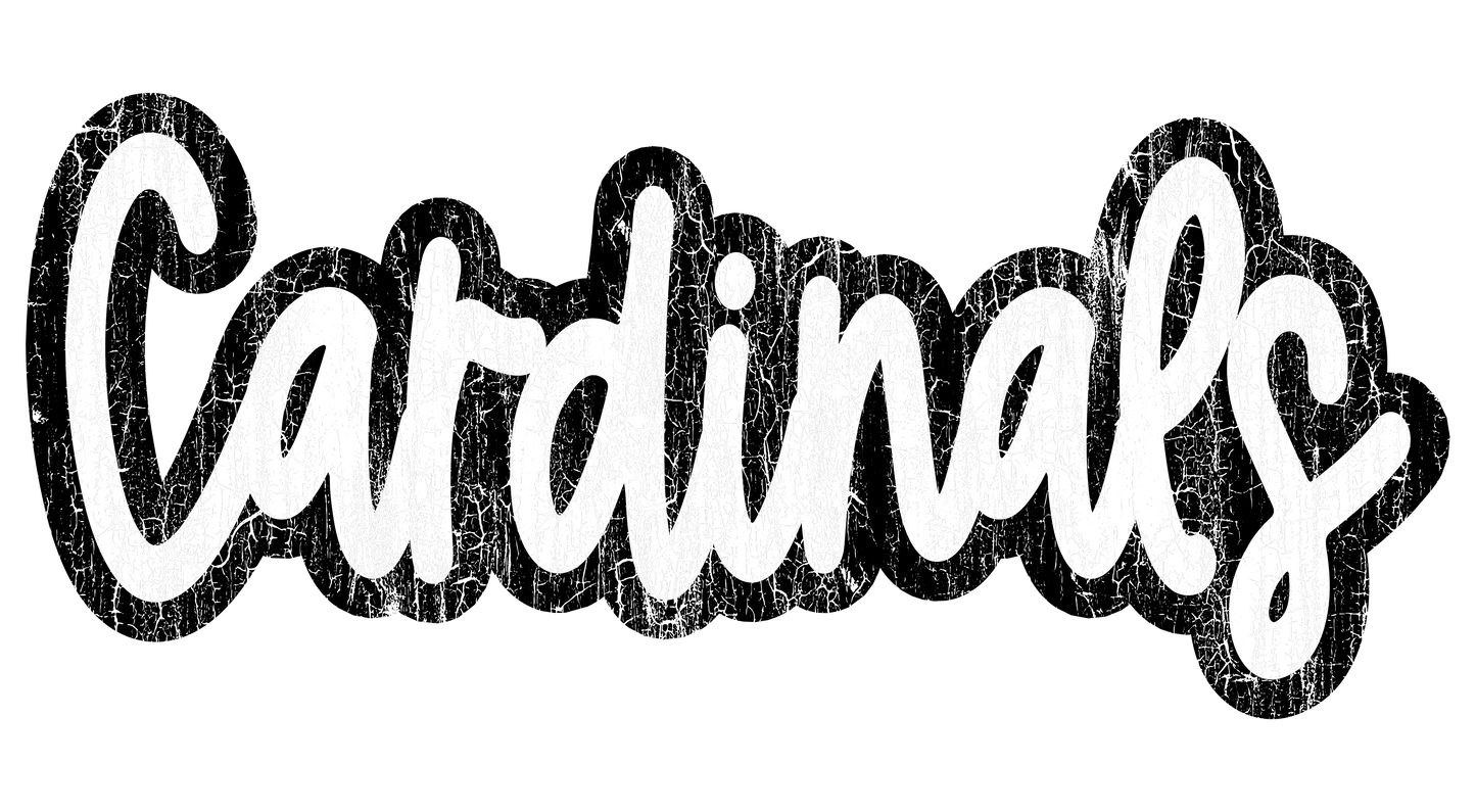 CARDS (ADULT) *PRE-ORDER* Cardinals Black/White Distressed