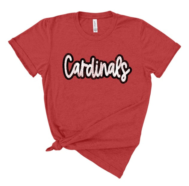 CARDS (ADULT) *PRE-ORDER* Cardinals Black/White Distressed