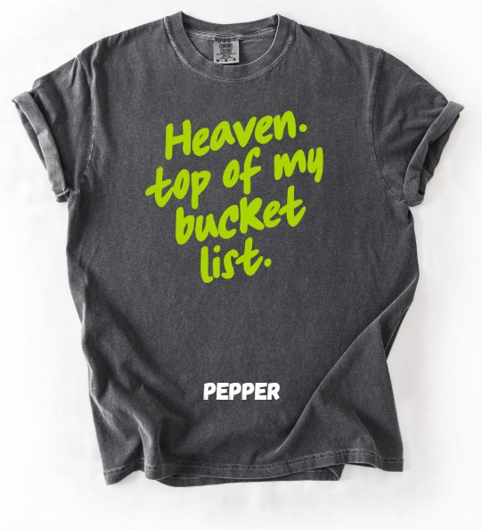 JESUS LOVE (ADULT) *PRE-ORDER* Heaven Bucket List (green font)
