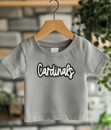 CARDS (Kiddos) | Cardinals White+Black Distressed