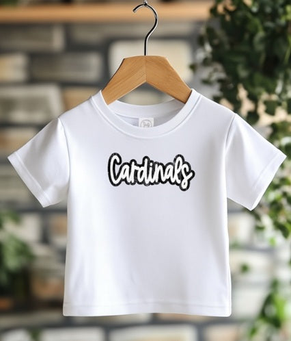 CARDS (Kiddos) | Cardinals White+Black Distressed