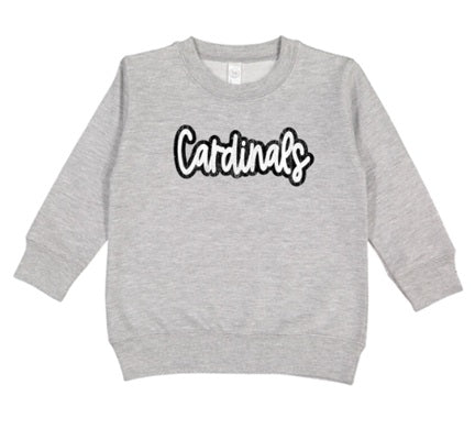 CARDS (Kiddos) | Cardinals White+Black Distressed